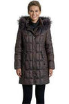 Brown Quilted Fitted Down Coat