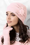 Pink Hat with fur Detail "Ferrara"