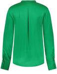 Green SILK long sleeve blouse